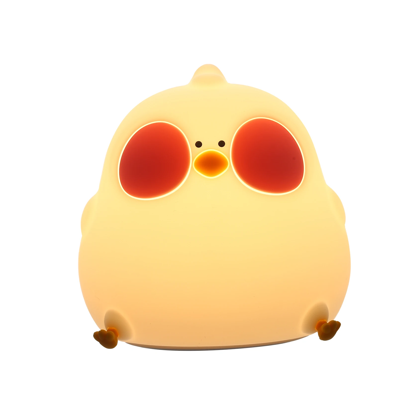 

Neoglint Cute Chicken Silicone Night Light, RGB Color Changing Dimmable - Rechargeable Tap Control for Baby Bedroom