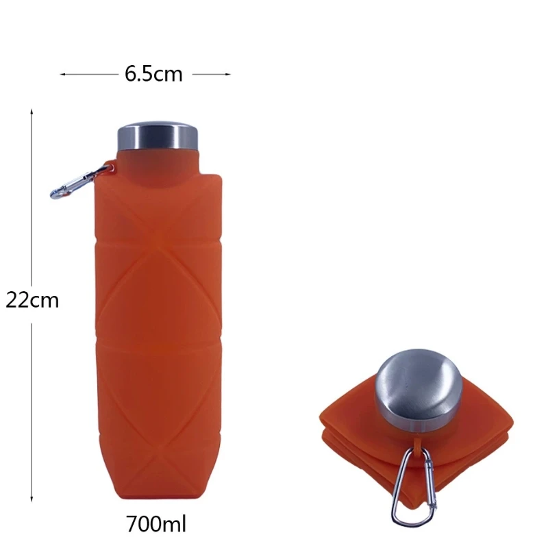 

23OZ Portable Water Bottle Outdoor Silicone Sports Kettle Food Grade Silicone Portable Collapsible Water Cup