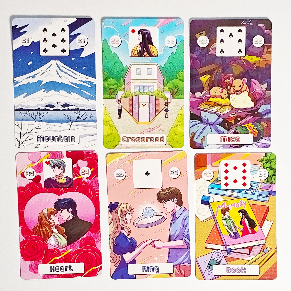 العودة إلى 80's Lenormand Deck 36 قطعة من بطاقات Lenormand + 2 بطاقة خاصة 9*6 سم مطبوعة على بطاقات منقوشة مزدوجة 350GSM