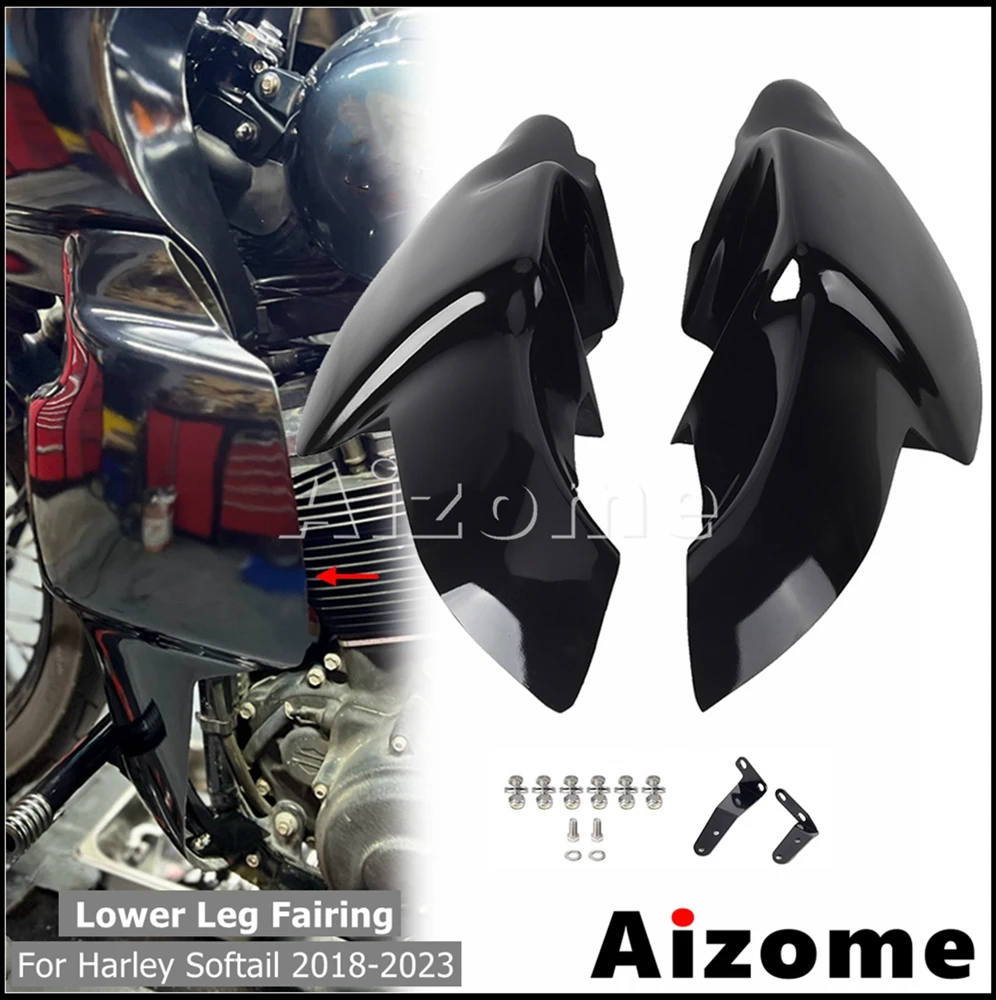 Motorcycle Fiberglas Leg Warmer Vented Fairing Lowers For Harley Softail Street Bob Low Rider S ST Standard FXST Fat Bob 18-2023