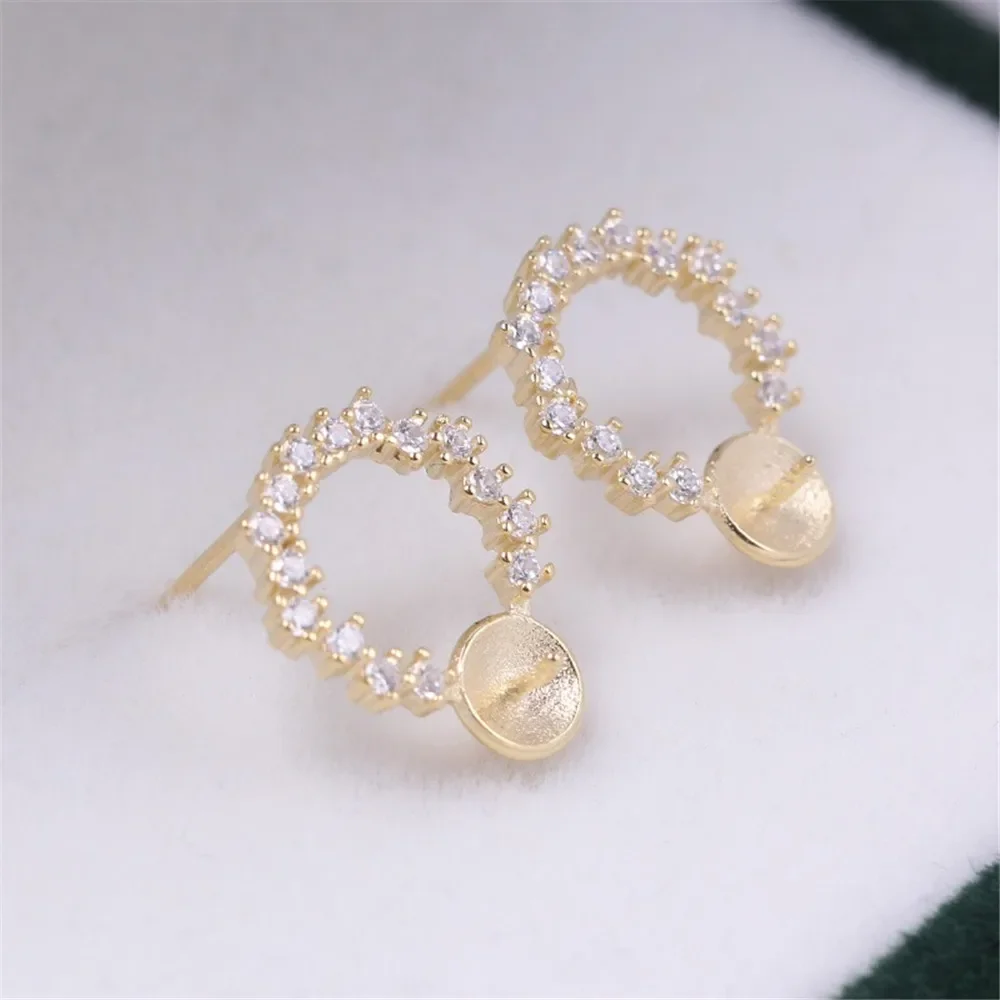 S925 Sterling Silver Pearl Earring Settings DIY Jewelry Making Supplies Blank Earring Posts for Handcrafted Accessories No Pearl