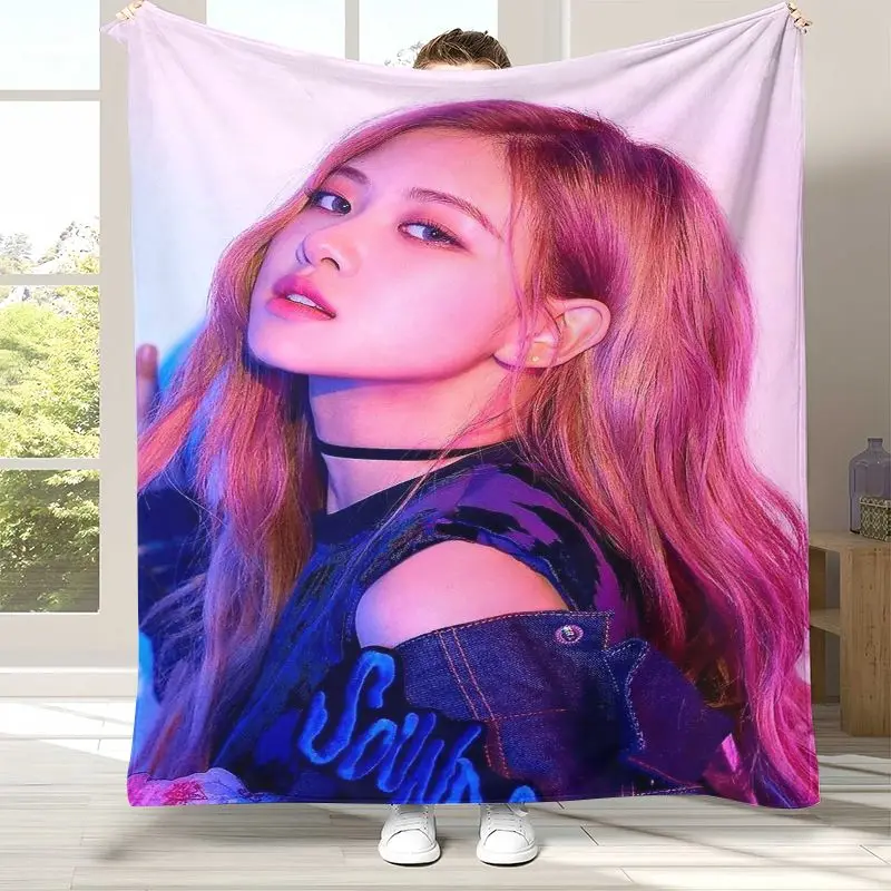 Korean Idol R-Rose Star APT Flannel Blanket,Cozy Warm Throw Blanket for Bed,Sofa,Living Room,Picnic,Camping,Home Decor  Gift