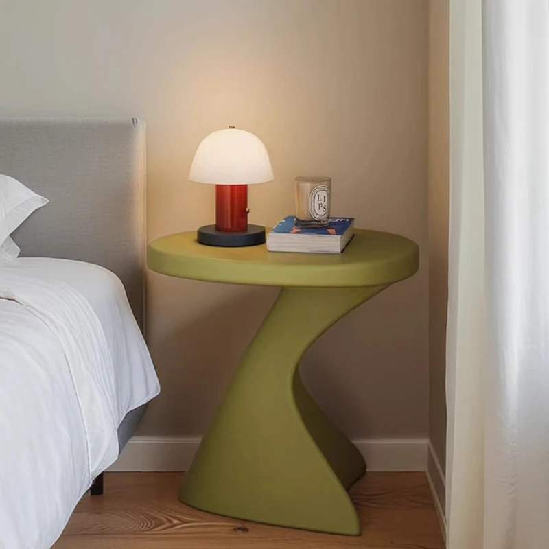 Modern Minimalist Side Table,One-Piece Nightstand&Multi-Color Balcony Shelf, Aesthetic All-in-One Furniture for Small Space