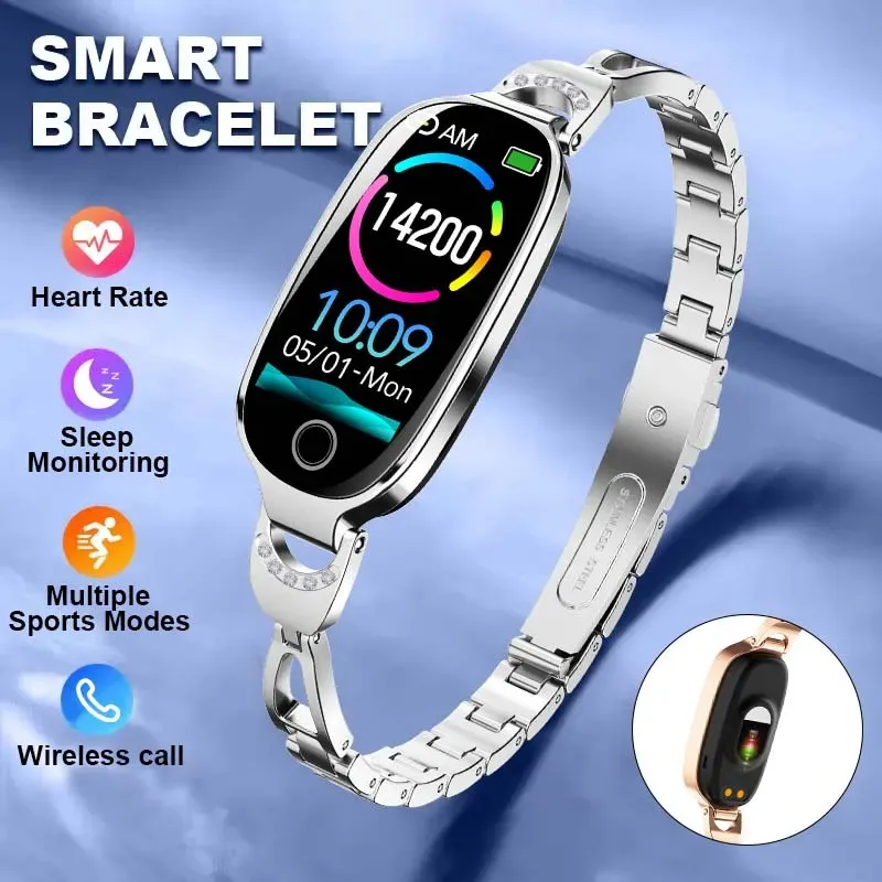 Frauen Mode Luxus Smart Uhren 24-Stunden Herzfrequenz Überwachung Bluetooth Anruf Wasserdichte Armbanduhr Fitness Tracker Armband