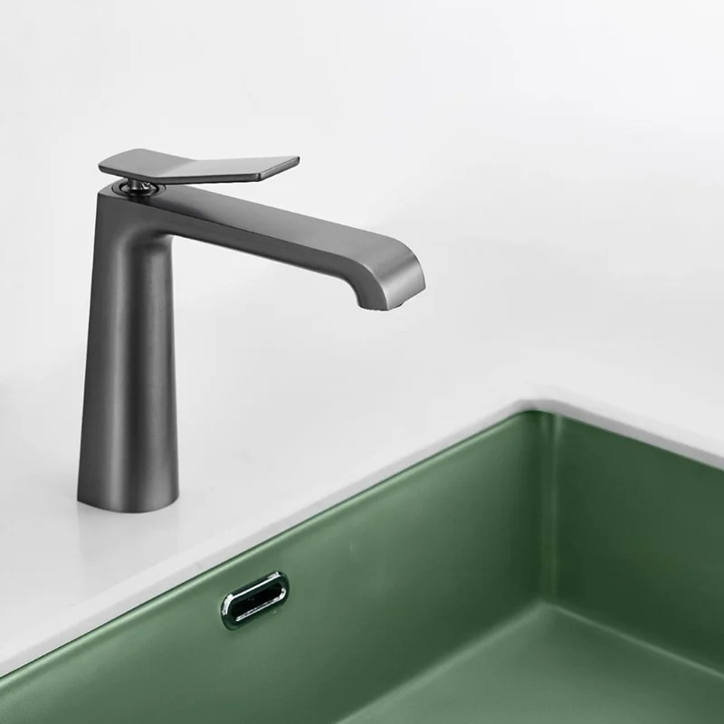 Basin Faucets Black/Green/Gold/Gun Gray/White Hot Cold Water Mixing Basin Sink Taps Washbasin Kit Faucet  Bathroom Accessories