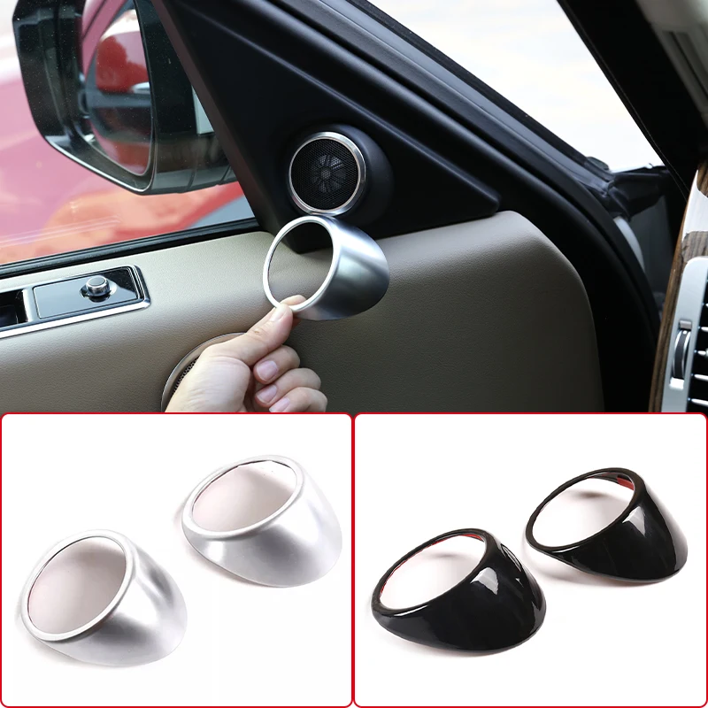 

ABS Silver Car Styling A Pillar Audio Loudspeaker Decor Ring Cover Trim For Range Rover Vogue 2018-2020 Interior Accessories