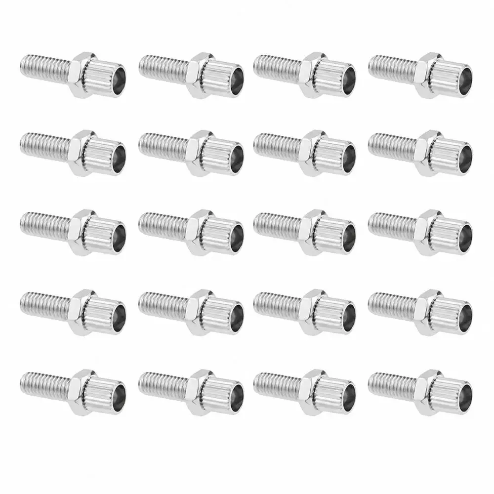 20pcs Galvanized Metal Brake Cable Adjuster Screw Silver M6 Thread Bike Barrel Adjuster Bolt Lightweight with Nut