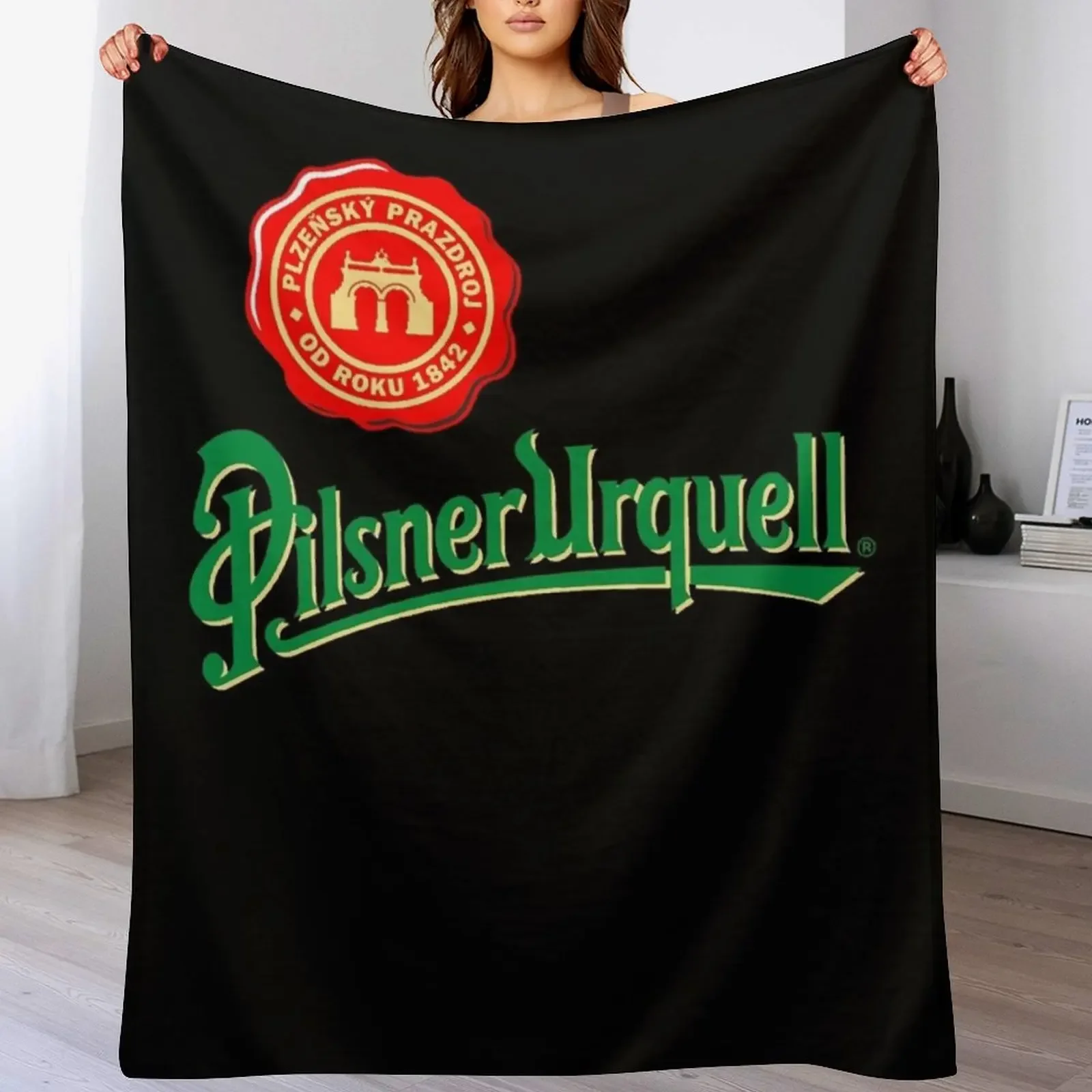 pilsner urquell beer lager asahi breweries beer food brewery logo Throw Blanket Luxury Throw Fashion Sofas Softest Blankets