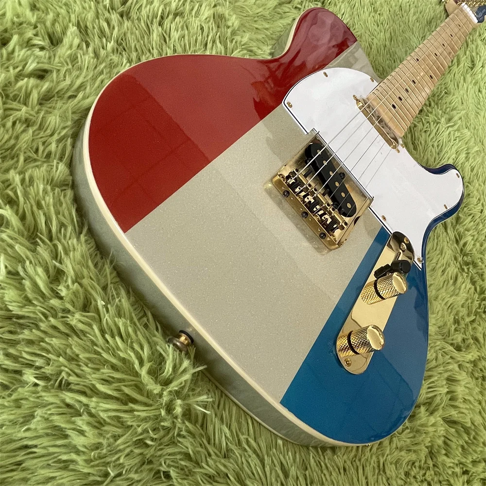 

Free shipping in stock electric guitar Three-color gradient Color Electric Guitars Maple fingerboard guitarra Gold hardware