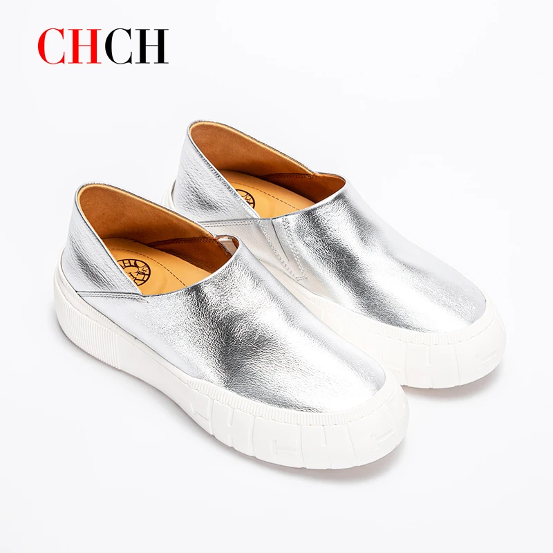 

Женские туфли CHCH на плоской подошве, Новинка осени 2024, черные туфли из воловьей кожи, туфли Muller, простые и удобные повседневные туфли с одним шагом