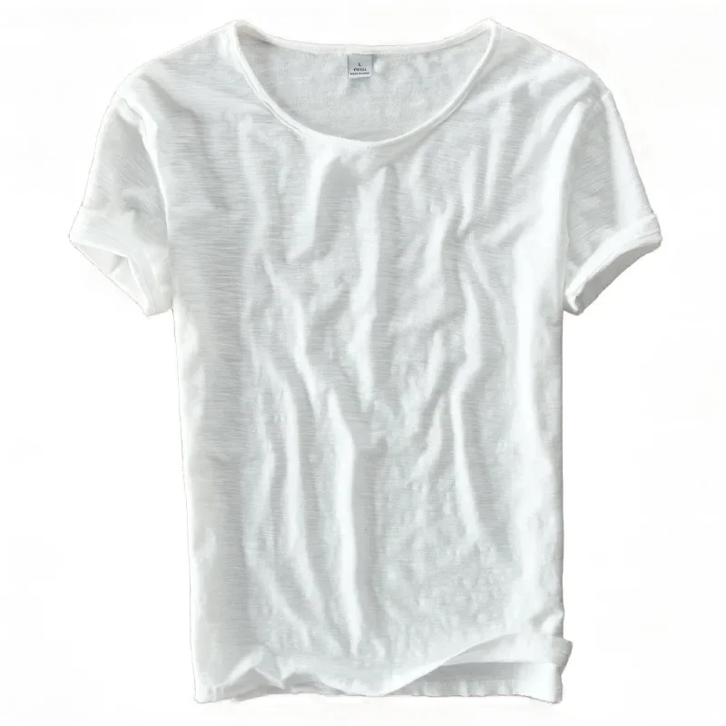 

2023 New Men's Pure Cotton Short Sleeve T-shirt Round Neck Basic Casual Loose Size Fashion Versatile Bottom Shirt
