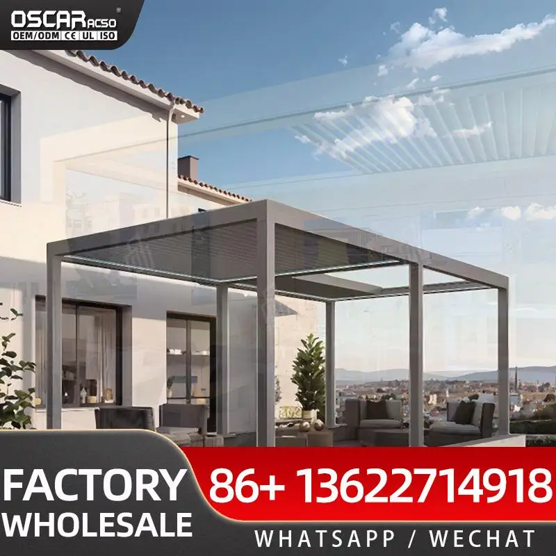 Premium Modern Electric Snow Resistant Patio Sunshade Outdoor Gazebo for Backyard Garden Terrace  pergolas
