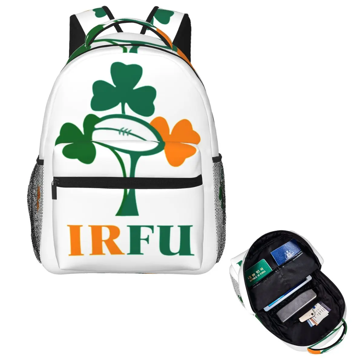 

Ireland Rugby TEAM Backpack Hot Sale Daypack Large Capacity Children BookBag School Bag Shoulder Bags for Men Women