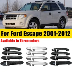 Door Handle Cover Carbon Fiber Chrome For Ford Escape MK1 MK2 2001-2012 2002 2003 Sticker Anti-scratch Trim Set Car Accessories