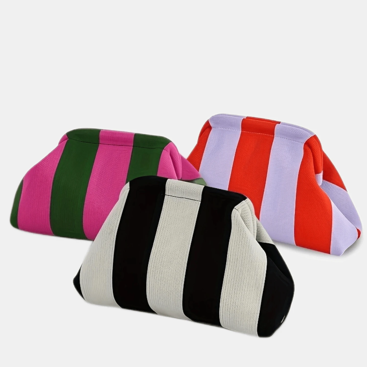 Chic Striped Clutch Bag - Compact & Versatile, Ideal for Everyday Use & Makeup