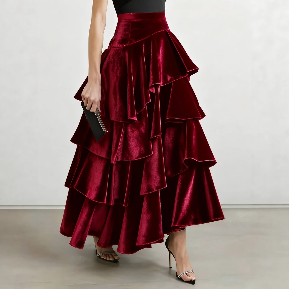 

Autumn Women's Casual Fit A-Line Skirt Mid-Length Regular Waistline Skirts Fashionable Comfortable Casual Skirts