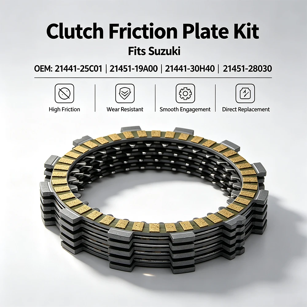 21441-30H40 Clutch Friction Disc Plate Kit For Suzuki DRZ125 DR125SE DF125 GIXXER155 GSX150F GSX150 GT125 GN125 RV125 TS100 RG80