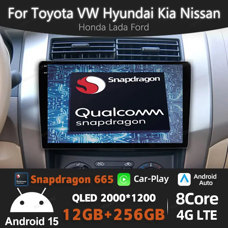 

Android 15 Car Radio For Toyota Volkswagen Hyundai Kia Nissan Honda Lada Ford Multimedia Stereo Video Player 4G LTE 5G WIFI BT