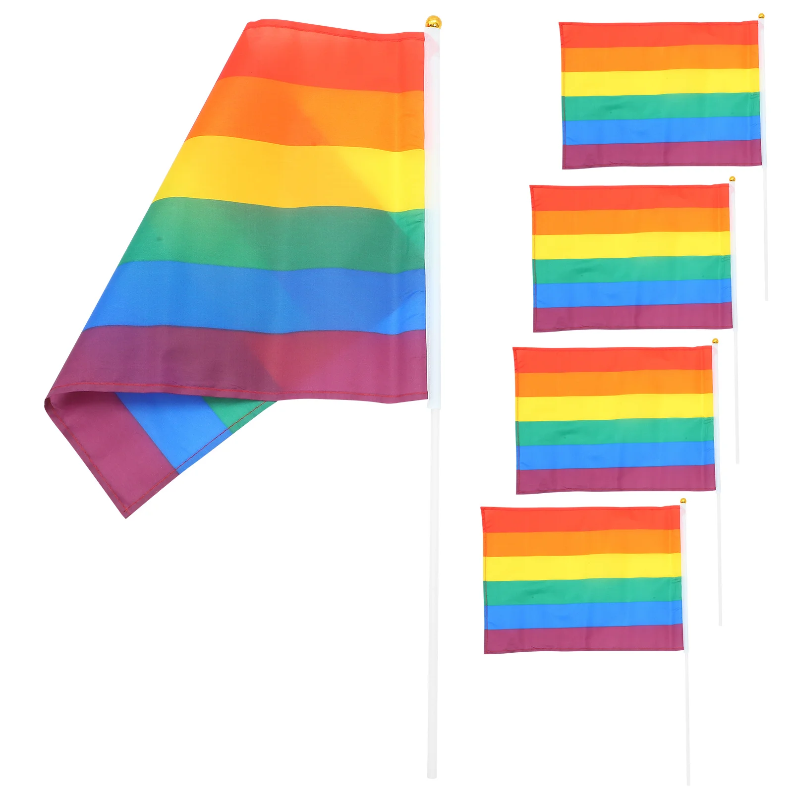 

6Pcs Handheld Pride Rainbow Flags Small Outdoor Party Decorations Durable Colorful Banners Outdoor