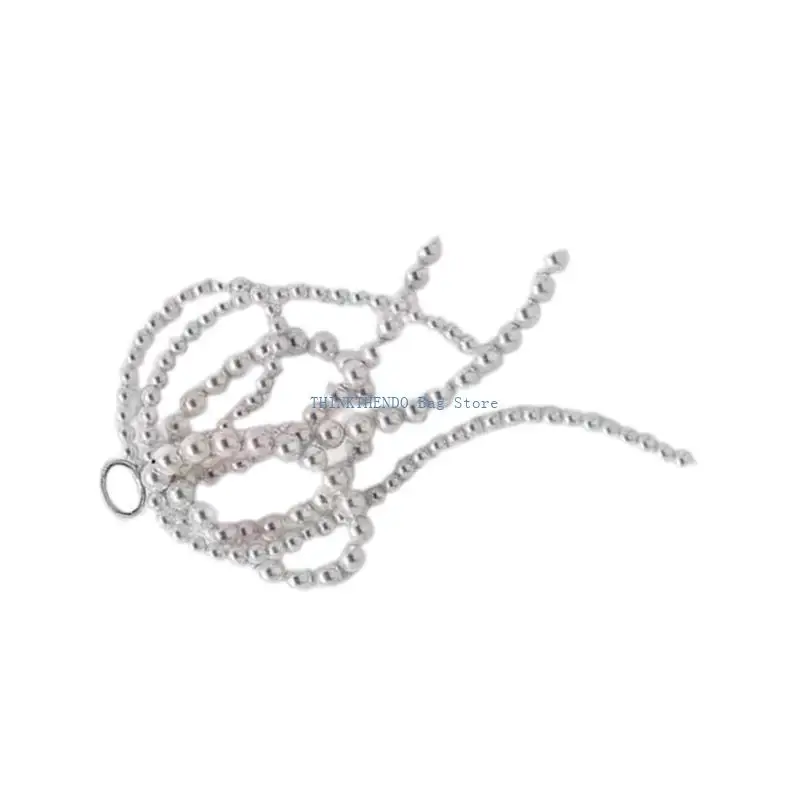 

340D Pearl Bowknot Charm DIYs Keychain Necklace Earrings Crafts Shoe Buckle Decors