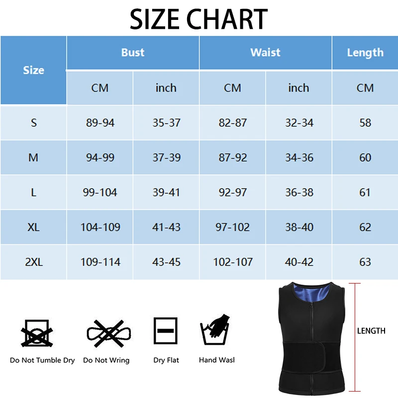 Men Body Shaper Sauna Sweat Vest Workout Tank Top Abdomen Reducer Waist Trainer Belly Slimming Shapewear with Zipper Weight Loss