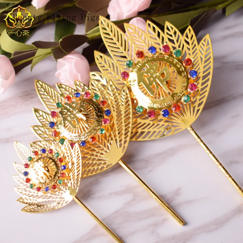 Chinese Vintage Alloy Pufan Craft Jigong Fan Decoration Crafts feng shui  Buddhism  home decoration accessories