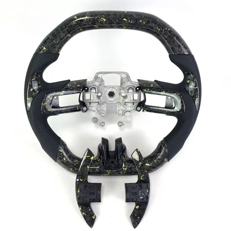

For Ford Mustang/Raptor F-150/Ranger/Focus Customizable Forged Carbon Fiber Leather Steering Wheel 2010-2014