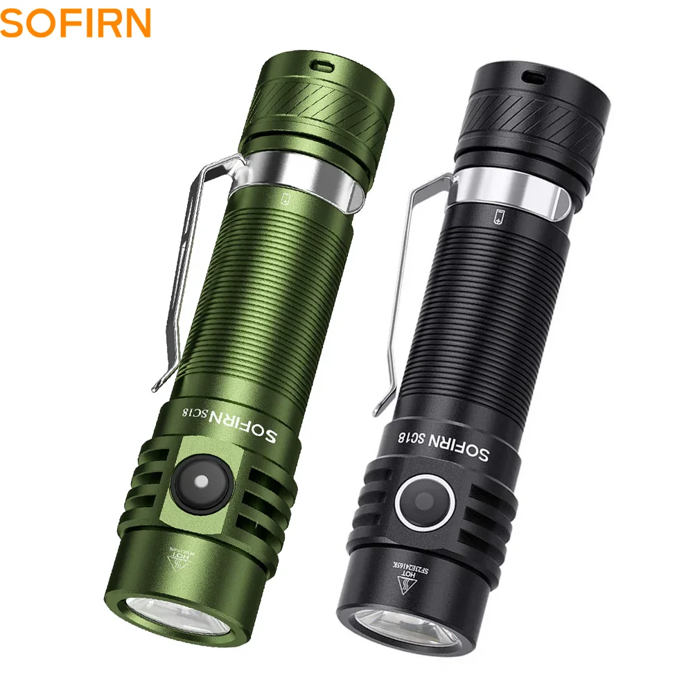 Sofirn SC18 1800lm SST40 LED EDC Taschenlampe 18650 Fackel TIR Optik-Linse USB-C Wiederaufladbare Laterne