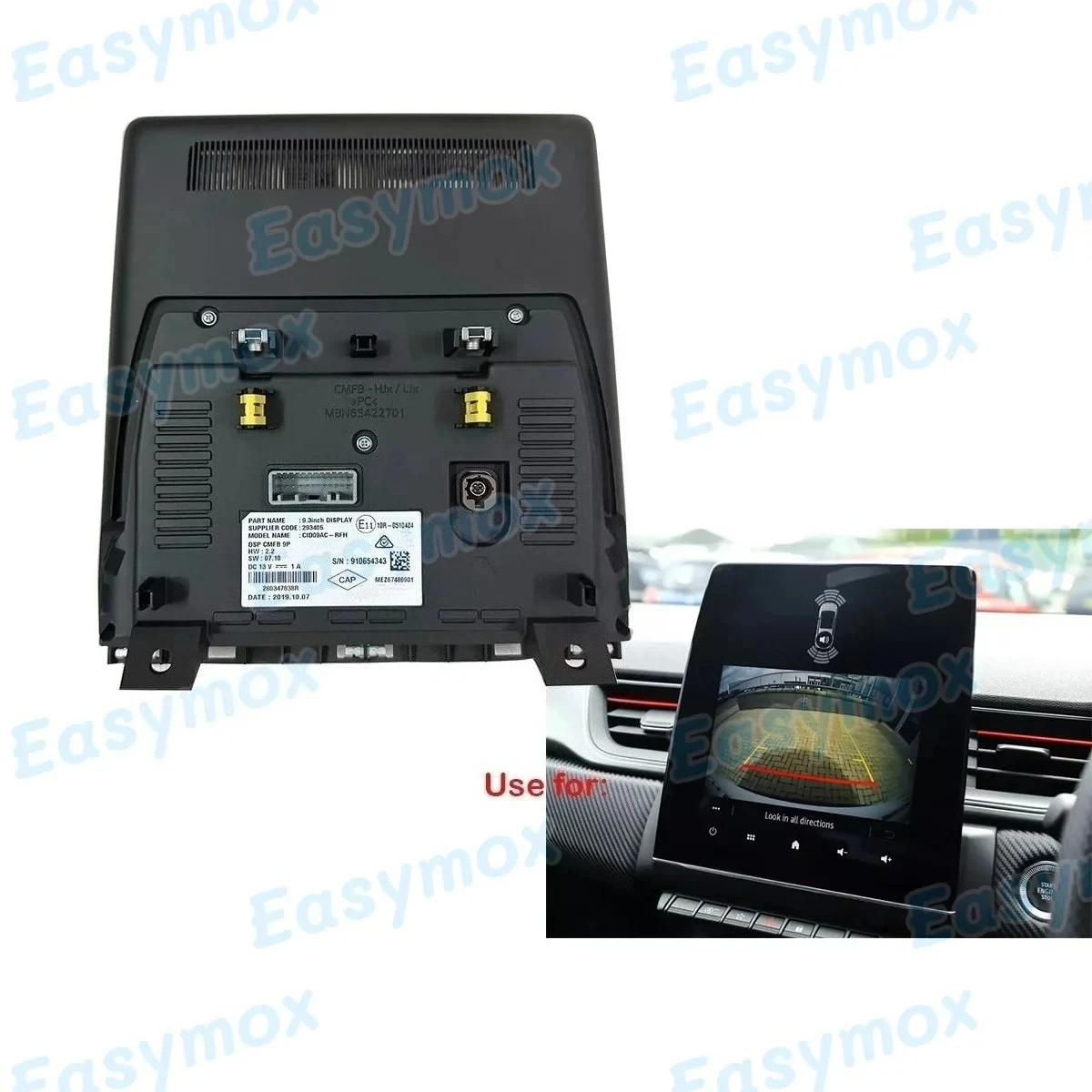 

9.3" Display Screen For 2020-2024 Renault Captur Navigation Infomation HEAD UNIT Screen Repairment 280911838R