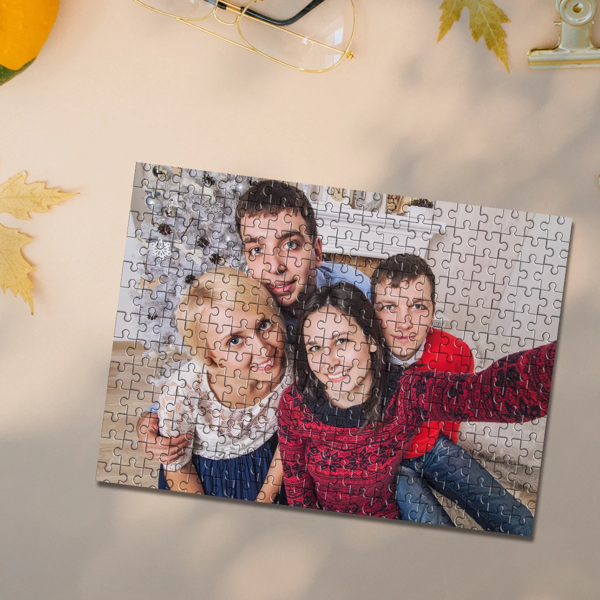 35/300/500/1000pcs Personalized Custom Photo Puzzle Family Photo Christmas, Valentine's Day Anniversary Gift