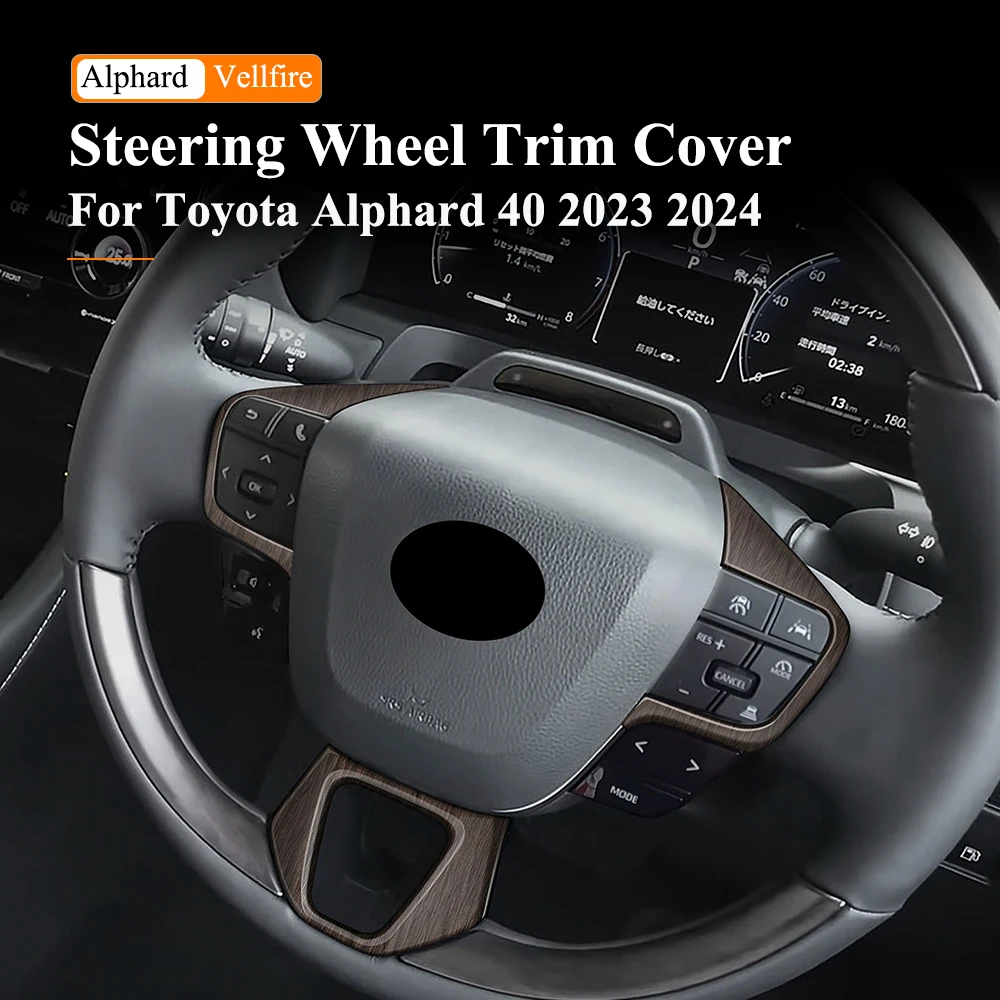 

Для Toyota ALPHARD/VELLFIRE 40 серии 2023 2024, Стайлинг автомобиля, накладка на руль, рамка, крышка, аксессуары для украшения интерьера