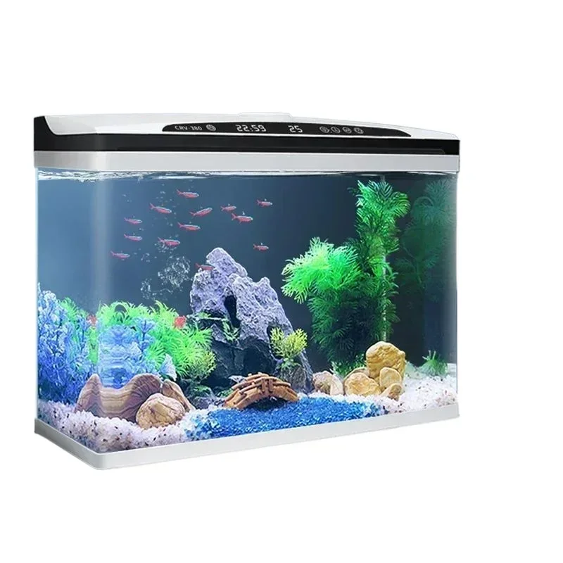 Small apartment ecological intelligent thermostatic glass aquarium living room