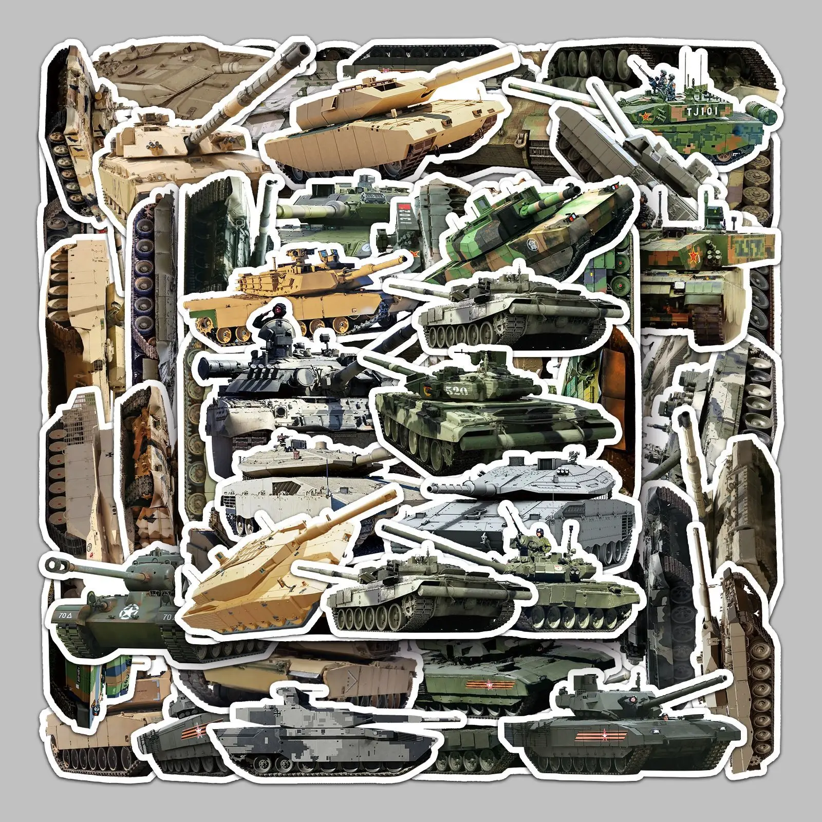 

50Pcs Creative Cartoon Style Tank Military Fan Series Graffiti Stickers For Helmet Desktop Wall Decoration DIY Stickers