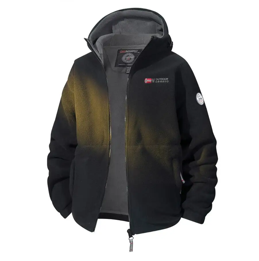 New Winter Men Hooded Polar Fleece Warm Jackets Outdoor Cold Proof Coats Men Hooded Cardigan Fashion Loose Winter Parkas 3XL