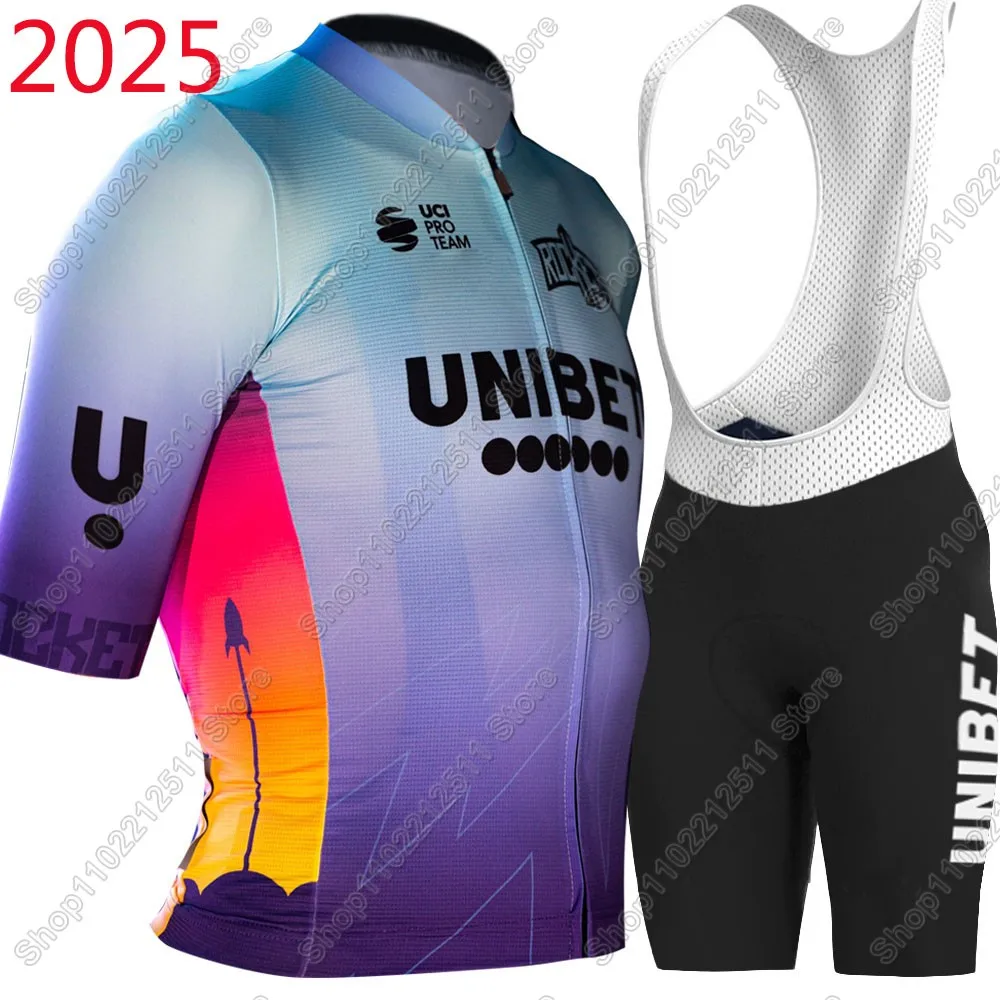 Unibet Tietema Rockets Team 2025 Cycling Jersey Set Mens Clothing Road Bike Suit Mountain Bicycle Shirt Bib Shorts MTB Maillot