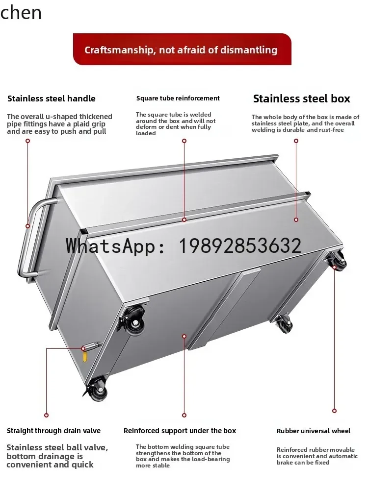 JX  square water storage tank industrial water storage bucket mobile trolley soaking pool braised cooking bucket