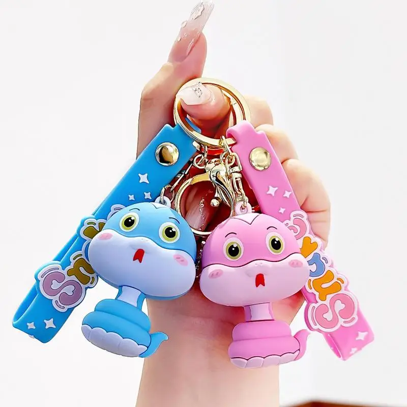 Cute Snake Backpack Pendant 3D Animal Keychain Charm For Backpack Year Of Snake Lucky Pendant Keychain For Adults All Ages