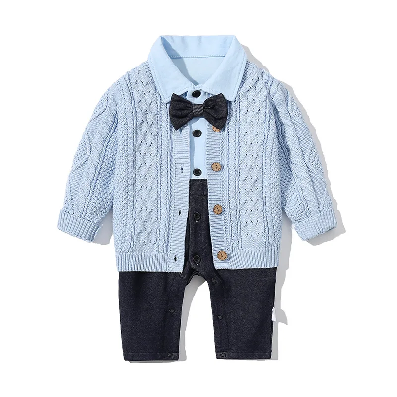 

2025 Autumn Baby Long Sleeve Rompers Boys Overall with Suspenders Newborn Cute Outfit for Birthday Party Gift Infant Bodysuit