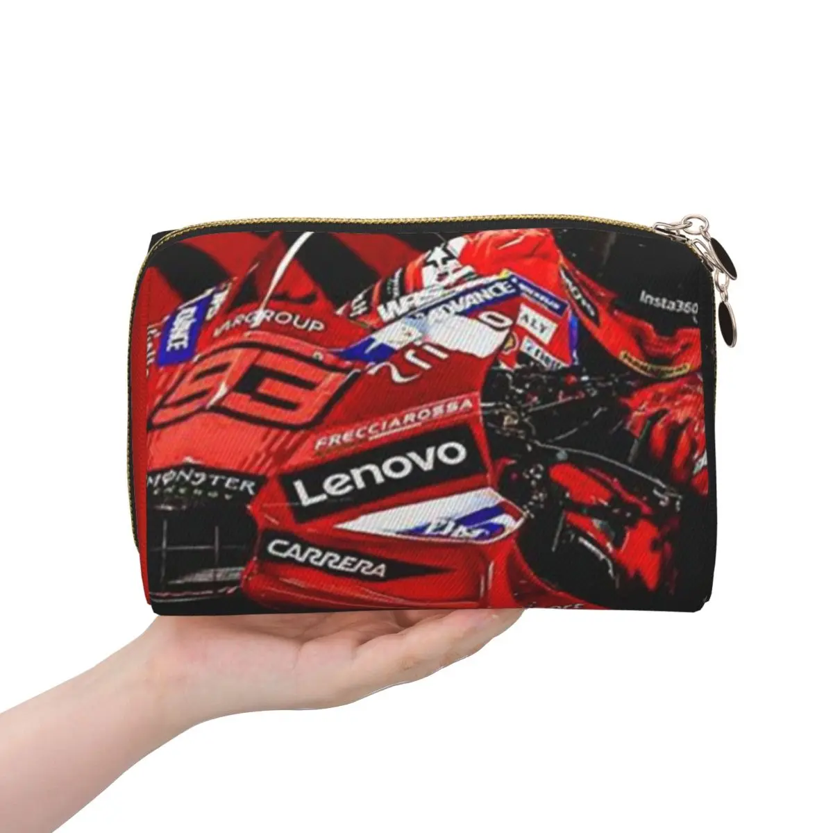 Motorcycle Racing Marqueze Women Cosmetic Bags Travel Makeup Organizer Pouch Toiletry Storage Dopp Kit Box