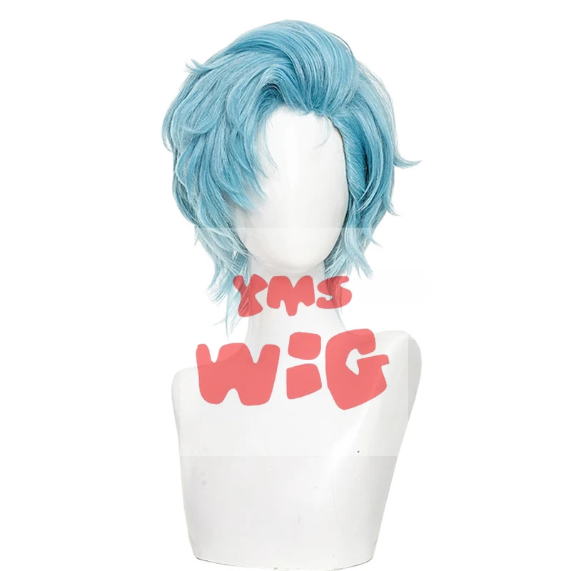 YMS WIG Synthetic Hair Hoshino Akuamarin Cosplay Wigs Oshi No Ko Season 2 Touki Stage 35cm Short Light Blue Wig Heat Resistant