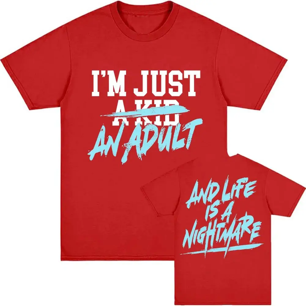 Sommer Y2k Hip-Hop T-Shirts 'I'm Just A Kid' T-Shirt SIMPLE PLAN Design Grafik-T-Shirts Lässige Loose-Fit Streetwear Print Merch Top Unisex – Detail 7