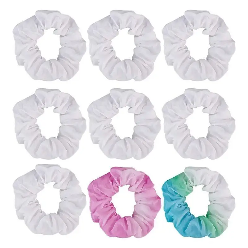 

A52E Elastic Hair Ties White Scrunchies for Tie-dye Ponytail Holders Hair Supplies