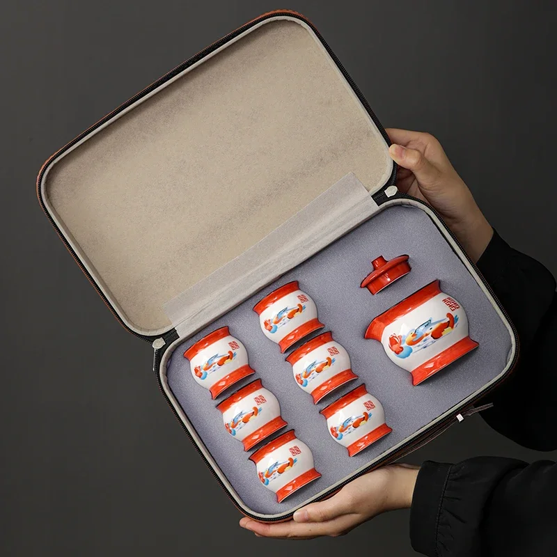 Neue keramik mandarin ente hand greifen topf kung fu tee-set haushalt licht luxus high-end-büro treffen gasten