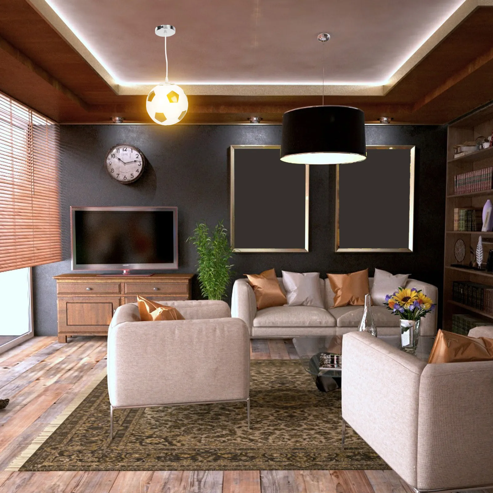 

Подвесной светильник в форме футбольного мяча, креативный потолочный светильник, современный декор для дома, ресторана, спальни, гостиной