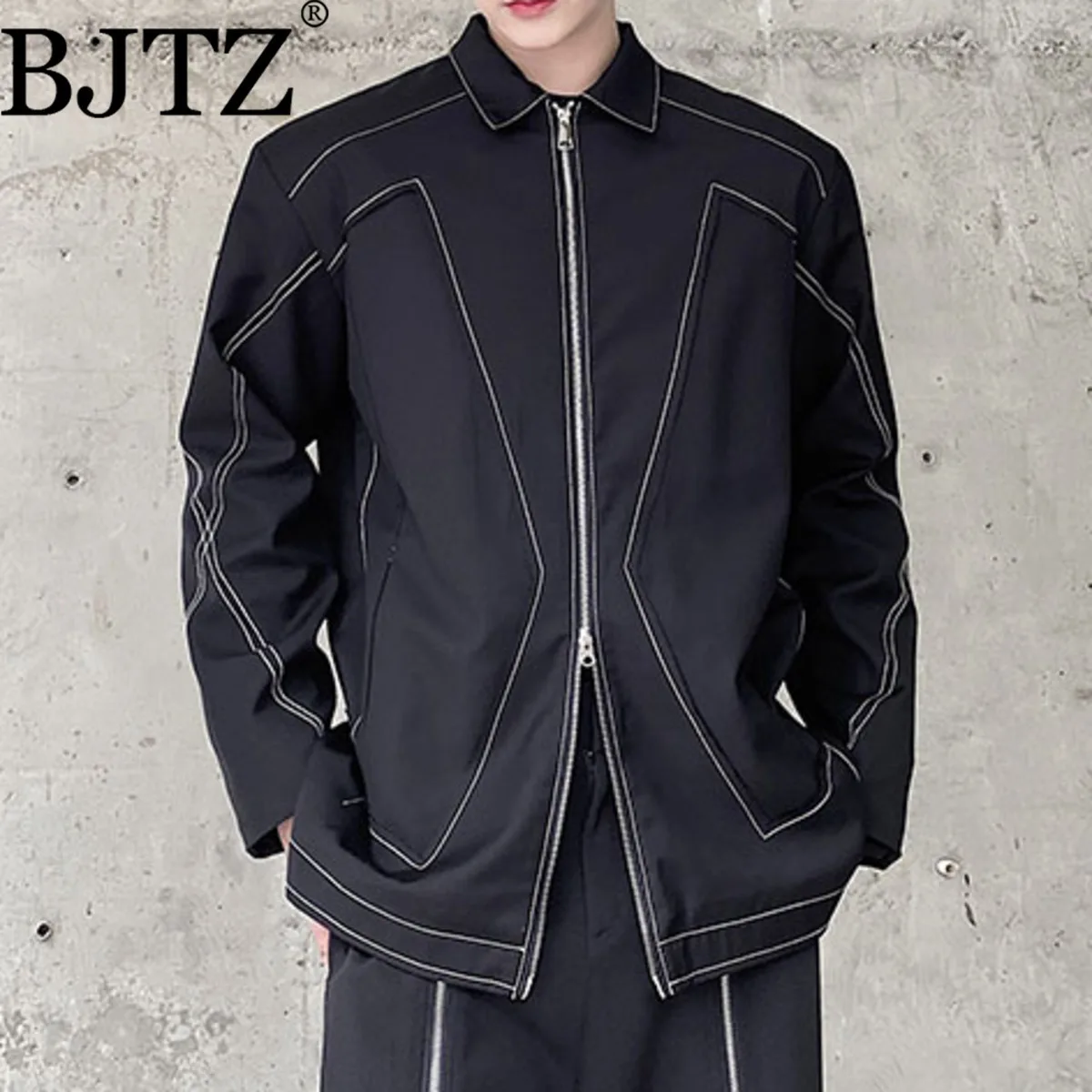 

BJTZ Women’s Oversized Topstitch Jacket 2025 New Arrival Designer Fashion High Quality Casual Chic Street Style Autumn Fall