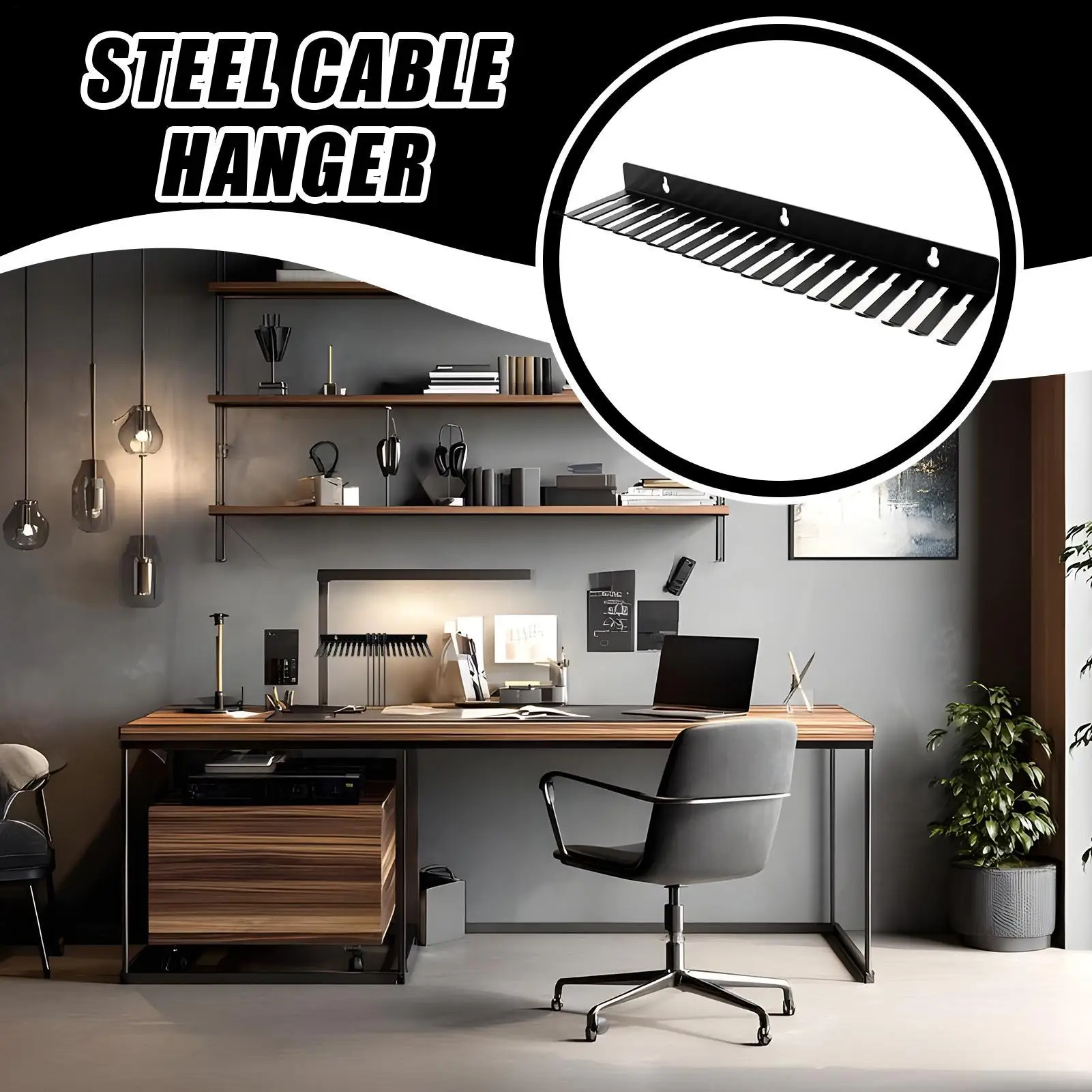 

Wall Mount Cable Hanger Wall Mountable Cable Hanger Organizer 19-Slot Cord Management Accessories For Bedroom Living Room