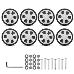 8Pcs 60x12mm Luggage Replacement Wheels Universal Double Luggage Wheels Rubber Suitcase Wheels Repair Kits Easy Installation