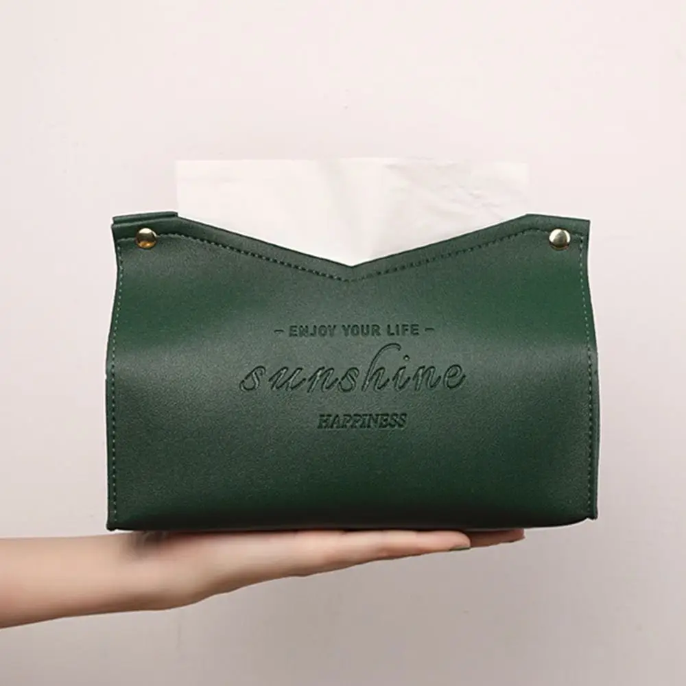 Leder moderne große Aufbewahrung spender Taschentuch Auto Taschentuch Box Papier handtuch Box Servietten halter – Detail 6