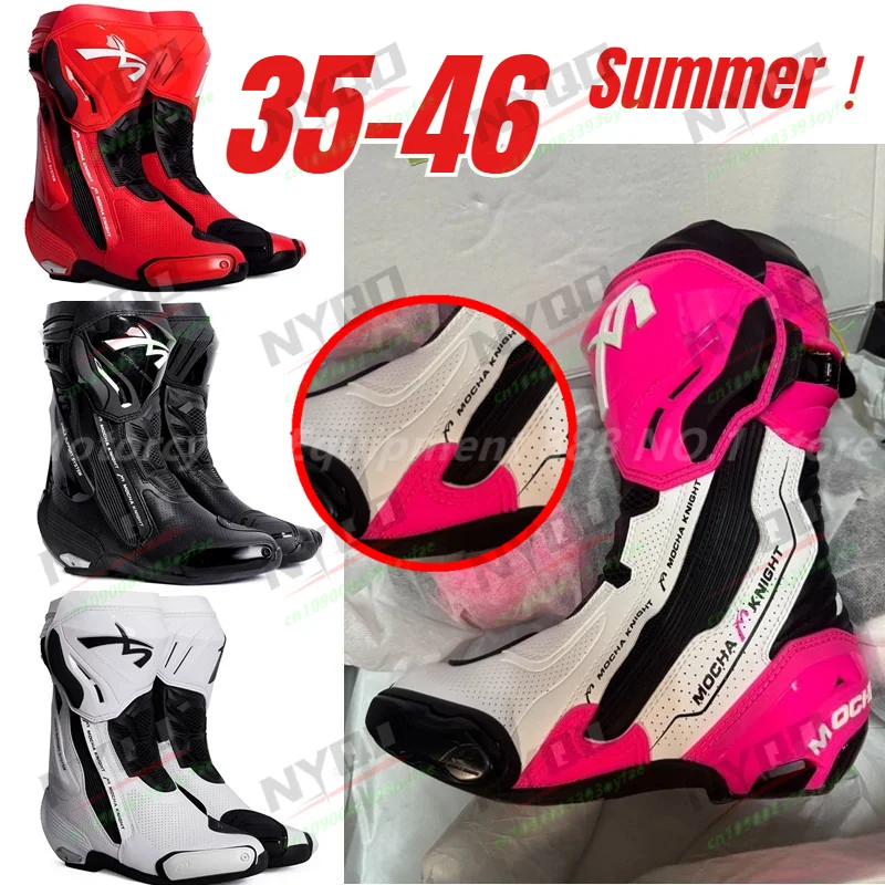 

Summer MOCHA Motorcycle Racing Boot Perforated Breathable Professional Motocross BOTAS Knight Riding Boots SH109 CE Certified