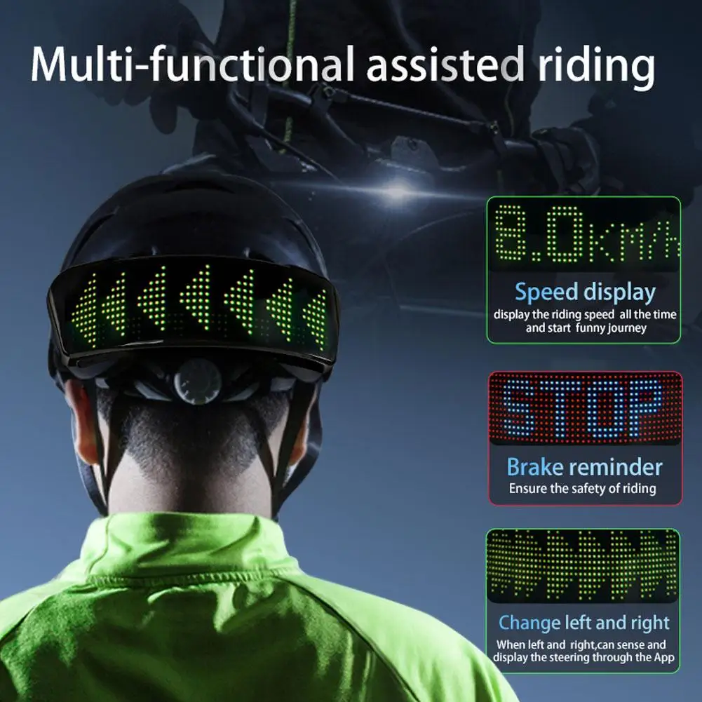 Motorcycle Helmet Luminous Light Bar Bluetooth Light Pattern Helmet Helmet Editing Full Custom Screen Motorcycle LED C Q8U3